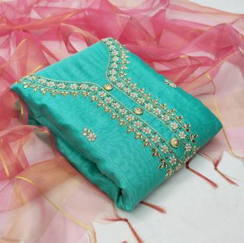 This Lovely Rich And Elegant Looking Modal Chanderi Based Designer Straight Suit To Your Wardrobe In Fine Color. Its Embroidered With Hand Work Top Is Fabricated On Modal Chanderi Paired With Santoon Based Bottom And Banarasi Jacquard Dupatta