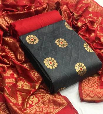 Look This Weaved Straight Suit In Fine Color. This Pretty Suit Is Banarasi Jacquard Based Top And Dupatta Beautified With Weave Designer And Bottom Are Tapeta Silk. Its Fabric Gives A Rich Look To Your Personalit.