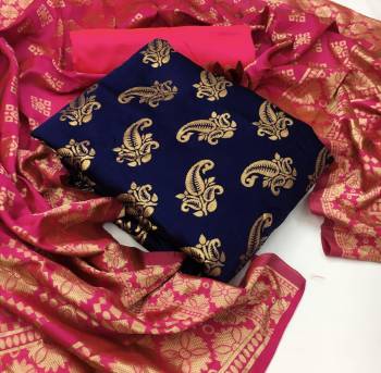 Garb This Weaved Straight Suit In Fine Color. This Pretty Suit Is Banarasi Jacquard Based Top And Dupatta Beautified With Weave Designer And Bottom Are Tapeta Silk. Its Fabric Gives A Rich Look To Your Personalit.