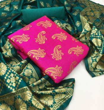 Garb This Weaved Straight Suit In Fine Color. This Pretty Suit Is Banarasi Jacquard Based Top And Dupatta Beautified With Weave Designer And Bottom Are Tapeta Silk. Its Fabric Gives A Rich Look To Your Personalit.