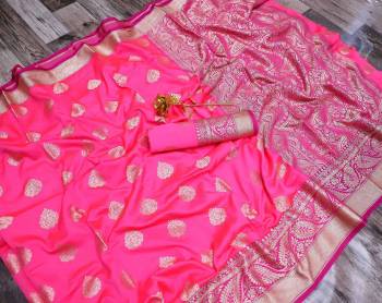 Adorn The Pretty Angelic Look Wearing This Heavy Designer Saree In Fine Color Paired With Contrasting Colored Blouse. This Saree Is Fabricated On Banarasi Silk Paired With Banarasi Silk Fabricated Blouse. Its Pretty Color Pallete Will Give An Attractive Look To Your Personality. 