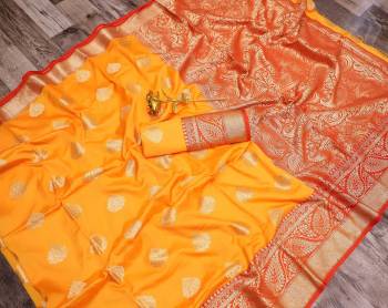 Adorn The Pretty Angelic Look Wearing This Heavy Designer Saree In Fine Color Paired With Contrasting Colored Blouse. This Saree Is Fabricated On Banarasi Silk Paired With Banarasi Silk Fabricated Blouse. Its Pretty Color Pallete Will Give An Attractive Look To Your Personality. 