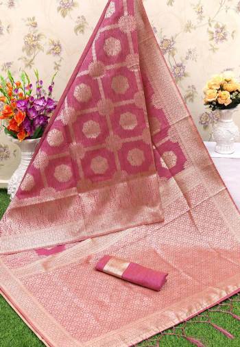 Attrective The Pretty Angelic Look Wearing This Heavy Designer Saree In Fine Color Paired With Blouse. This Saree Is Fabricated On Banarasi Cotton Paired With Banarasi Cotton Fabricated Blouse. Its Pretty Color Pallete Will Give An Attractive Look To Your Personality. 