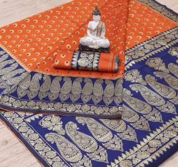 Adorn The Pretty Angelic Look Wearing This Heavy Wevon Designer Saree In Fine Color Paired With Contrasting Colored Blouse. This Saree Is Fabricated On Litchi Silk Paired With Litchi Silk Fabricated Blouse. Its Pretty Color Pallete Will Give An Attractive Look To Your Personality. 