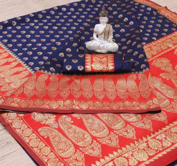 Adorn The Pretty Angelic Look Wearing This Heavy Wevon Designer Saree In Fine Color Paired With Contrasting Colored Blouse. This Saree Is Fabricated On Litchi Silk Paired With Litchi Silk Fabricated Blouse. Its Pretty Color Pallete Will Give An Attractive Look To Your Personality. 