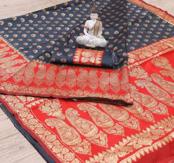 Adorn The Pretty Angelic Look Wearing This Heavy Wevon Designer Saree In Fine Color Paired With Contrasting Colored Blouse. This Saree Is Fabricated On Litchi Silk Paired With Litchi Silk Fabricated Blouse. Its Pretty Color Pallete Will Give An Attractive Look To Your Personality. 