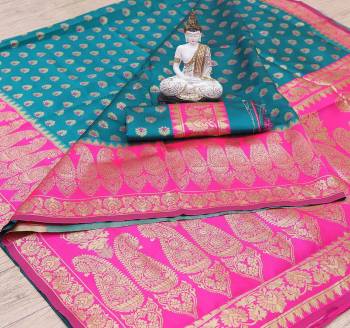 Adorn The Pretty Angelic Look Wearing This Heavy Wevon Designer Saree In Fine Color Paired With Contrasting Colored Blouse. This Saree Is Fabricated On Litchi Silk Paired With Litchi Silk Fabricated Blouse. Its Pretty Color Pallete Will Give An Attractive Look To Your Personality. 