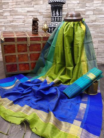 Garb This Very Pretty Fine Colored Designer Saree Paired With Blouse. This Saree and Blouse Are Bhagalpuri Silk Based Beautified With Detailed Wevon Designer Saree. 