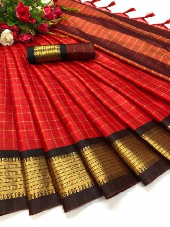 Look Attractive Wearing This Colored Saree Paired With Contrasted Color Blouse.  This Heavy Weving Designer With Saree Is Soft Silk Based Which Gives A Rich Look To Your Personality. Buy This Pretty Saree Now.