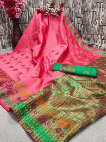 Attrective The Pretty Angelic Look Wearing This Heavy Wevon Jacquard Designer Saree In Fine Color Paired With Contrased Color Blouse. This Saree Is Fabricated On Lichi Silk Paired With Lichi Silk Fabricated Blouse. Its Pretty Color Pallete Will Give An Attractive Look To Your Personality. 