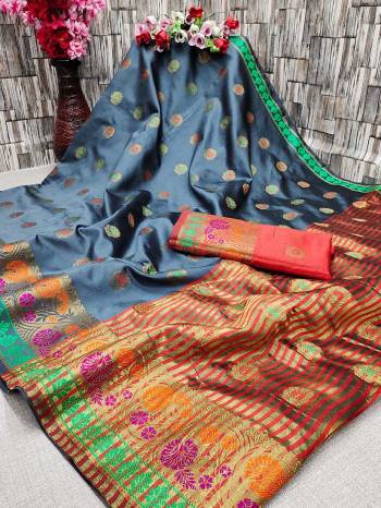 Attrective The Pretty Angelic Look Wearing This Heavy Wevon Jacquard Designer Saree In Fine Color Paired With Contrased Color Blouse. This Saree Is Fabricated On Lichi Silk Paired With Lichi Silk Fabricated Blouse. Its Pretty Color Pallete Will Give An Attractive Look To Your Personality. 
