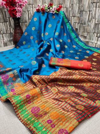 Attrective The Pretty Angelic Look Wearing This Heavy Wevon Jacquard Designer Saree In Fine Color Paired With Contrased Color Blouse. This Saree Is Fabricated On Lichi Silk Paired With Lichi Silk Fabricated Blouse. Its Pretty Color Pallete Will Give An Attractive Look To Your Personality. 