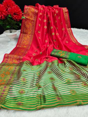 Attrective The Pretty Angelic Look Wearing This Heavy Wevon Jacquard Designer Saree In Fine Color Paired With Contrased Color Blouse. This Saree Is Fabricated On Lichi Silk Paired With Lichi Silk Fabricated Blouse. Its Pretty Color Pallete Will Give An Attractive Look To Your Personality. 
