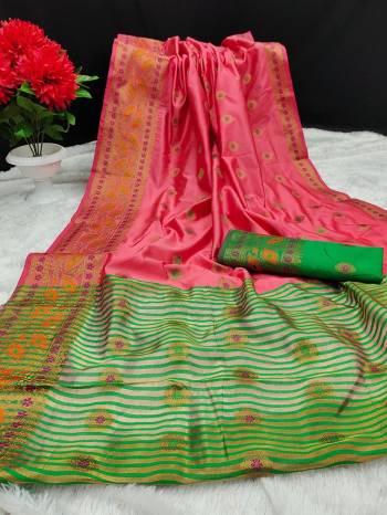 Attrective The Pretty Angelic Look Wearing This Heavy Wevon Jacquard Designer Saree In Fine Color Paired With Contrased Color Blouse. This Saree Is Fabricated On Lichi Silk Paired With Lichi Silk Fabricated Blouse. Its Pretty Color Pallete Will Give An Attractive Look To Your Personality. 