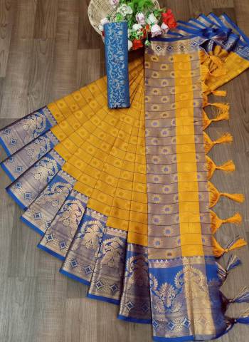Look This Pretty Angelic Wearing This Wevon Jacquard Designer Saree In Fine Color Paired With Contrased Color Blouse. This Saree Is Fabricated On Cotton Silk Paired With Cotton Silk Fabricated Blouse. Its Pretty Color Pallete Will Give An Attractive Look To Your Personality. 