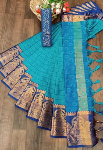 Look This Pretty Angelic Wearing This Wevon Jacquard Designer Saree In Fine Color Paired With Contrased Color Blouse. This Saree Is Fabricated On Cotton Silk Paired With Cotton Silk Fabricated Blouse. Its Pretty Color Pallete Will Give An Attractive Look To Your Personality. 
