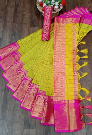Look This Pretty Angelic Wearing This Wevon Jacquard Designer Saree In Fine Color Paired With Contrased Color Blouse. This Saree Is Fabricated On Cotton Silk Paired With Cotton Silk Fabricated Blouse. Its Pretty Color Pallete Will Give An Attractive Look To Your Personality. 