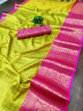 Garb This Pretty Angelic Wearing This Wevon Jacquard Designer Saree In Fine Color Paired With Contrased Color Blouse. This Saree Is Fabricated On Cotton Silk Paired With Cotton Silk Fabricated Blouse. Its Pretty Color Pallete Will Give An Attractive Look To Your Personality. 