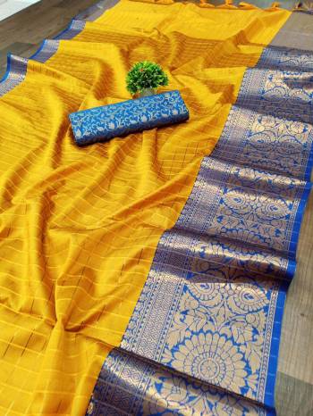 Garb This Pretty Angelic Wearing This Wevon Jacquard Designer Saree In Fine Color Paired With Contrased Color Blouse. This Saree Is Fabricated On Cotton Silk Paired With Cotton Silk Fabricated Blouse. Its Pretty Color Pallete Will Give An Attractive Look To Your Personality. 