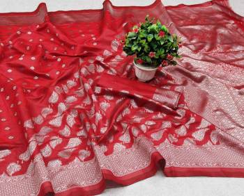 Attrective Look This Pretty Angelic Wearing This Wevon Silver Jari Jacquard Designer Saree In Fine Color Paired With Blouse. This Saree Is Fabricated On Lichi Silk Paired With Lichi Silk Fabricated Blouse. Its Pretty Color Pallete Will Give An Attractive Look To Your Personality. 