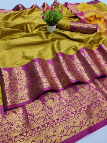 Garb This Pretty Angelic Look Wearing This Heavy Wevon Jacquard Designer Saree In Fine Color Paired With Blouse. This Saree Is Fabricated On Cotton Silk Paired With Cotton Silk Fabricated Blouse. Its Pretty Color Pallete Will Give An Attractive Look To Your Personality. 