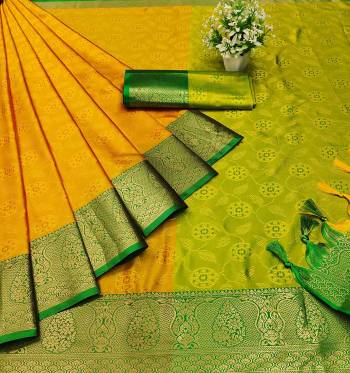 Garb This Pretty Angelic Look Wearing This Heavy Wevon Jacquard Designer Saree In Fine Color Paired With Blouse. This Saree Is Fabricated On Kanjivaram Silk Paired With Kanjivaram Silk Fabricated Blouse. Its Pretty Color Pallete Will Give An Attractive Look To Your Personality. 
