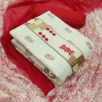 Look Pretty This Designer Long Length Suit In Lovely Color.?Its Pretty Printed With Embroidred Top Is Slub Cotton Based Paired With Cotton Bottom And Naznin Fabricated Printed Dupatta  Which Gives An Attractive To The Suit.