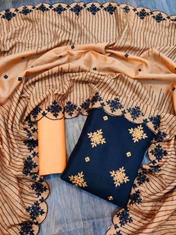 Garb This Designer Long Length Suit In Lovely Color.?Its Pretty Embroidred Work Top Is Kota Checks Based Paired With Santoon Inner Or Bottom And Kota Checks Fabricated Dupatta  Which Gives An Attractive To The Suit.