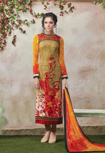 Look Divalicious Adorning This Multi Colored Designer Suit.