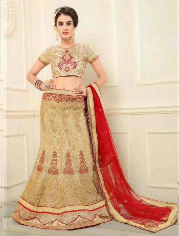 The Elegance Is The New Fashion. Look Charming With This Beige Colored Designer lehanga At Functions And Parties.Buy it.