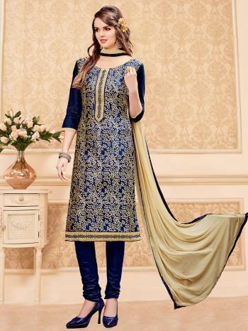 This Beautifull Colored Suit Is Fabricated In Glass Cotton While Being Paired With A Nazmin Dupatta. The Highlight Of The Garment Is The Lovely Colored Embroidery Designs On The Suit . Add The Zing Of Oxidized Jewelry To The Outfit And Look Spectacular For A Daily Wear Casual Style.This Amazing Collection Only for U Grab It Now.  