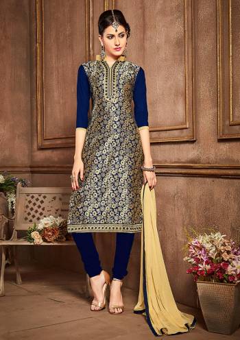 Dark Colors Are Every Womens Friend. Women Cannot Get Over The Dark Colors In Any Season. So Here is The Navy Blue Colored Fancy Suit Which Is Comfortable To Wear And Easy To Carry.