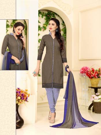 Here Is A Dress Material For Your Casual Wear In Brown Color Paired With White Colored Bottom And multi Colored Dupatta. Its Top And Bottom Are Fabricated On Cotton Paired With Chiffon Dupatta. Buy IT Now.