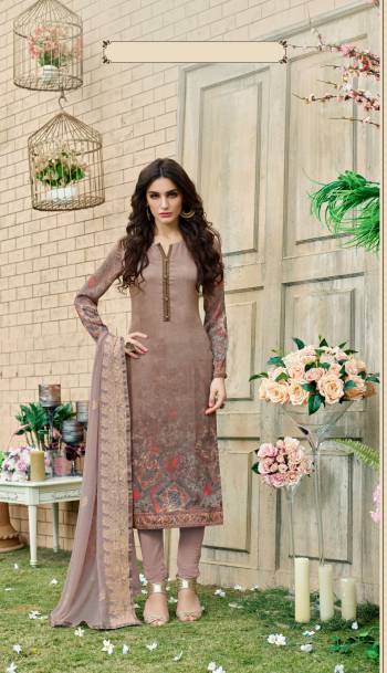 New And Unique Shade Is Here With This Straight Cut Suit In Mauve Color Paired With Mauve Colored Bottom And Dupatta. Its Top Is Fabricated On Satin Silk Paired With Crepe Bottom And Chiffon Dupatta. Get This Dress Material Stitched As per Your Desired Fit And Comfort. Buy Now.