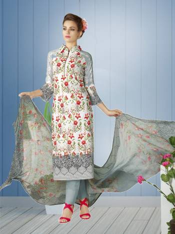 If Those Readymade Suit Does Not Lend You The Desired comfort Than Grab This Dress Material And Get This Stitched As Per Your Desired Size And Comfort. Its Top And Bottom Are Fabricated on Lawn Cotton Paired With Chiffon Dupatta. Buy This Semi-Casual Wear Suit Now.