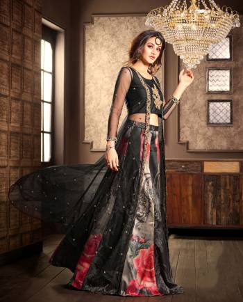 Here Is Designer Indo-Westerm Suit In Black Which Has Attractive Design And Also Light Weight And Durable. Ths Suitable For Any Function At Your Place. Buy This Readymade Dress Now.