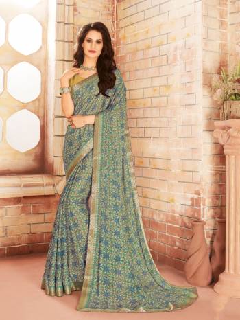 All Color Is The Best Color So Grab This Saree In Multi Color Paired With Pear Green Colored Blouse. This Saree Is Fabricated On Silk Georgette Paired With Georgette Fabricated Blouse. It Has Pretty Floral Prints All Over The Saree. Buy This Saree Now.