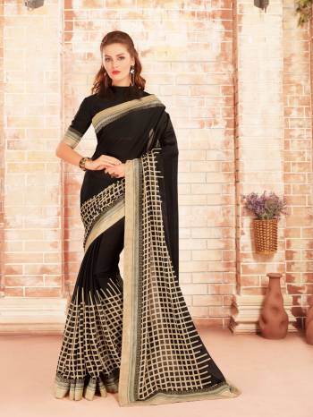 Enhance Your Beauty Wearing This Saree In Black Color Paired With black Colored Blouse. This Saree Is Fabricated On Silk Georgette Paired With Georgette Fabricated Blouse. It Has Beautiful Bold Prints All Over The Saree. Buy Now. 