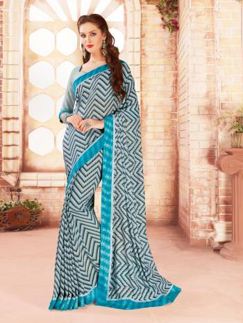 Light Colors Also Gives A Fresh And New Look To Your Personality. So Grab This Saree In Light Blue Color Paired With Light blue Colored Blouse. This Saree Is Fabricated On Silk Georgette Paired With Georgette Fabricated Blouse. It Is Light Weight And Easy To Carry All Day Long.