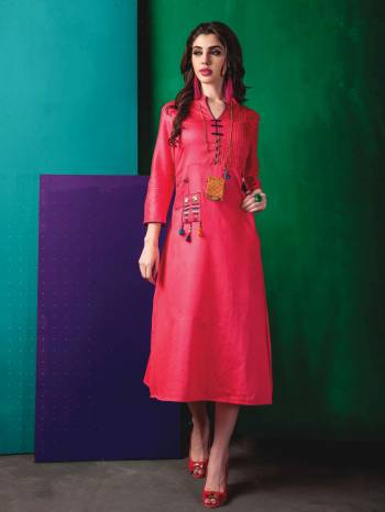 Look Pretty Wearing This Kurti In Pink Color Fabricated On Cotton. This Kurti Is Light Weight, Durable and also Easy To Care For. Buy This Kurti Now.