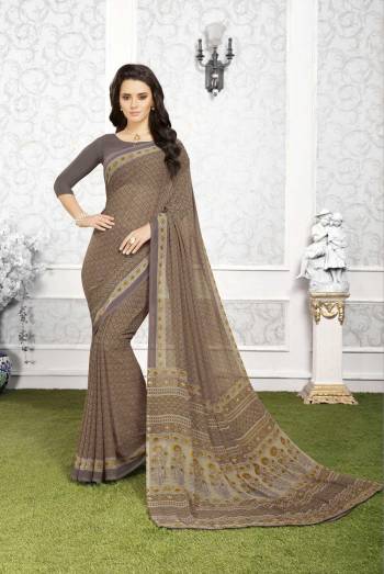 Rich And Elegant Looking Saree Is Here With This Casual Saree In Grey Color Paired With Grey Colored Blouse. This Saree And Blouse Are Fabricated On Georgette Which Is Soft Towards Skin, Light In Weight And Easy To Carry All Day Long.