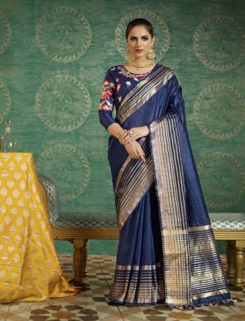 For A Graceful perosnality, Grab This Designer Saree In Blue Color Paired With Blue Colored Blouses, one Running And Another Embroidered. Saree And Running Blouse Are Fabricated On Handloom Art Silk Paired With Art Silk Fabricated Designer Embroidered Blouse. You Can Pair Up With Any of The Blouses As Per Your Suitable Function. 