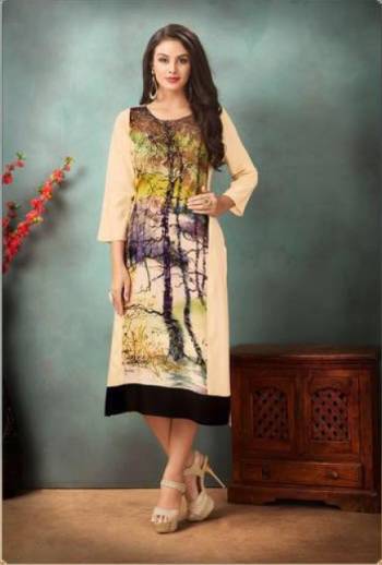 Grab This Pretty Kurti For Your Casual Wear In Multi Color Fabricated On Rayon Cotton. This Kurti Is Beautified with Prints And Available In Many Sizes. Buy This Kurti Now.