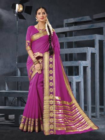 Attract All Wearing This Attractive Saree In Light Purple Color Paired With Light Purple Colored Blouse. This Saree And Blouse Are Fabricated On Cotton Silk Beautified With Weave. This Saree Is Light Weight And Easy To Carry All Day Long.