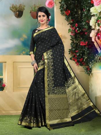 Enhance Your Beauty Wearing This Saree In Black Color Paired With Black Colored Blouse. This Saree And Blouse Are Fabricated On Art Silk Beautified With Weave. It Is Light Weight And Earn You Lots Of Compliments From Onlookers.