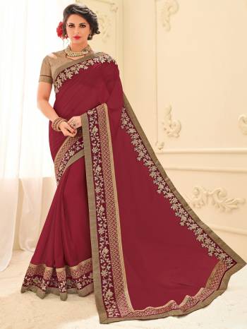 Get this amazing saree and look pretty like never before. wearing this Magenta Pink color silk Chiffon fabric saree. Ideal for party, festive & social gatherings. this gorgeous saree featuring a beautiful mix of designs. Its attractive color and designer patch, stone, floral design work over the attire & contrast hemline adds to the look. Comes along with a contrast unstitched blouse.