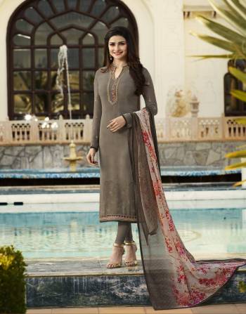 Flaunt Your Rich And Elegant Taste Wearing This Designer Straight Cut Suit In Grey Color Paired With Grey Colored Bottom And Dupatta. Its Top And Bottom Are Fabricated On Crepe Paired With Chiffon Dupatta. All Its Fabrics Ensures Superb Comfort All Day Long.