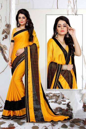 Celebrate This Festive Season Wearing This Saree In Yellow Color Paired With Yellow Colored Blouse. This Saree Is Fabricated On Satin Paired With Art Silk Fabricated Blouse. This Saree Is Fabricated On Satin paired With Art Silk Fabricated Blouse.