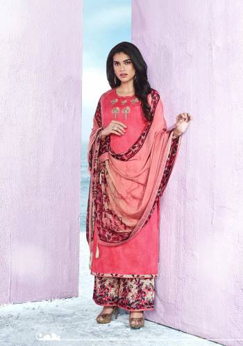 Look Pretty With This Straight Cut Suit In Pink Colored Top Paired With Multi Colored Bottom And Pink Colored Dupatta. Its Top And Bottom are Fabricated On Cotton paired With Chiffon Dupatta. It Is Light Weight And Easy To Caarry All Day Long.