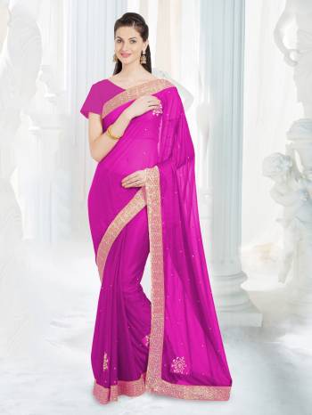 Bright And Visually Appealing Color Is Here In PurpleColor paired With Purple Colored Blouse. This Saree Is Fabricated On Net Lycra Paired With Art Silk Fabricated Blouse. It Has Attractive Lace Border All Over Saree. Buy This Saree Now.